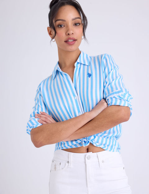 LONG SLEEVE Y-NECK STRIPE SHIRT - U.S. Polo Assn.