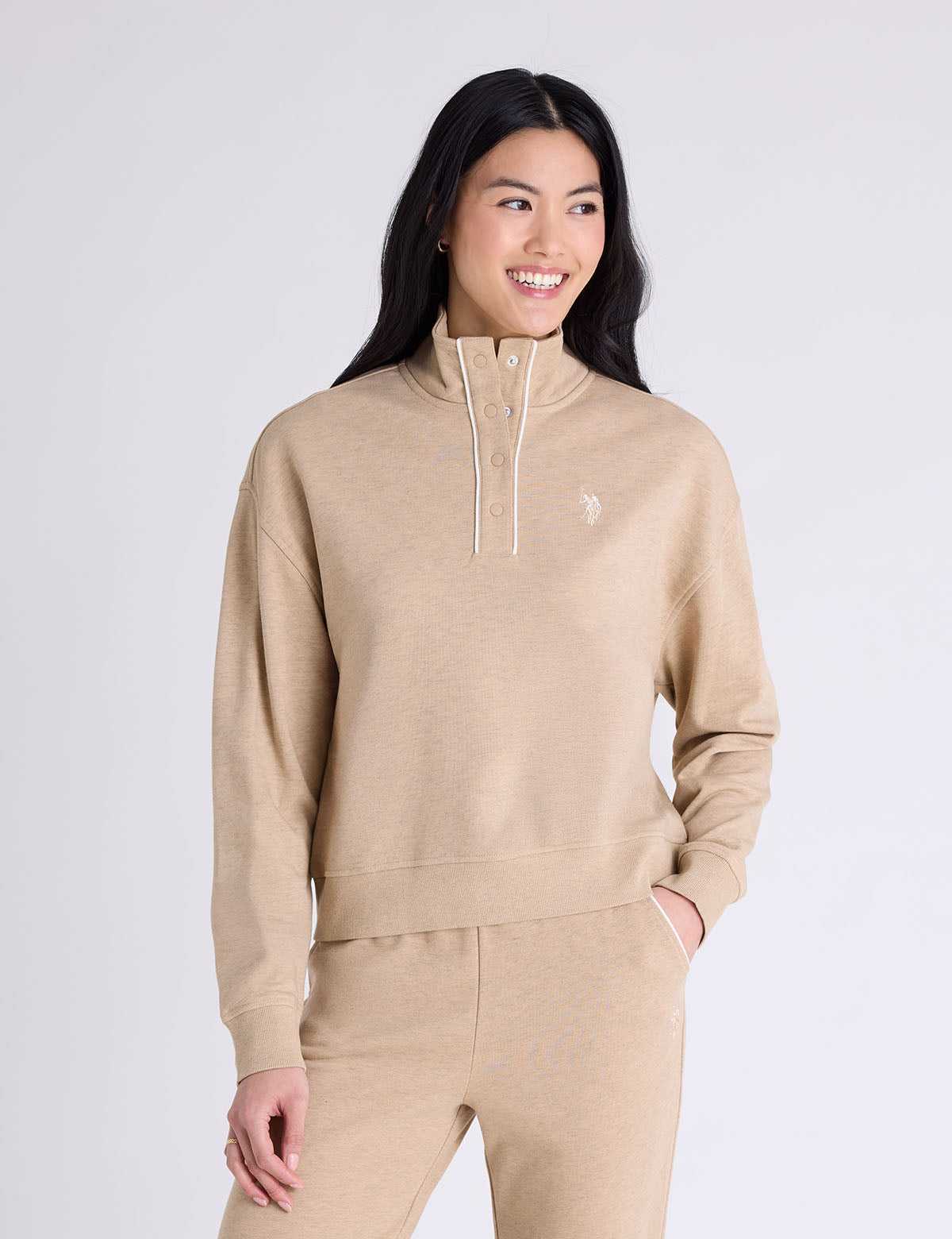 SNAP PLACKET PIPED FRENCH TERRY POPOVER– U.S. Polo Assn.