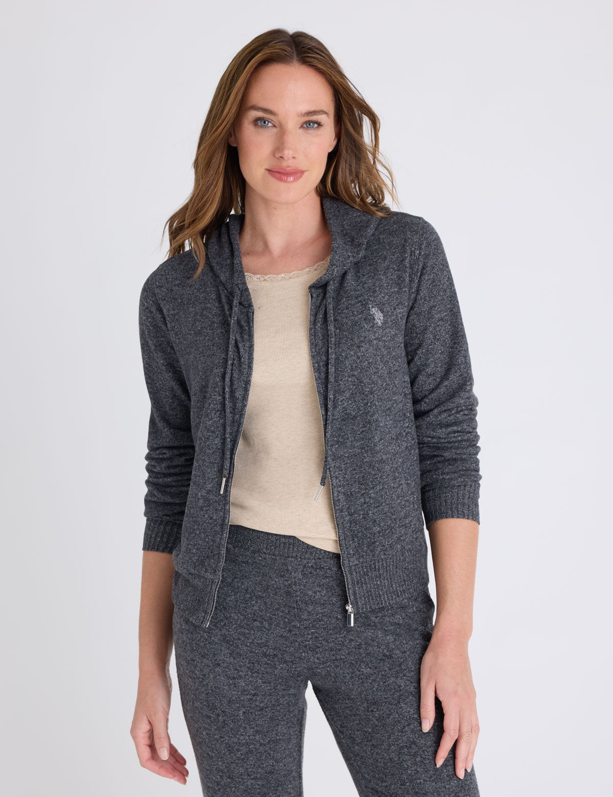 FULL ZIP HACCI HOODIE– U.S. Polo Assn.
