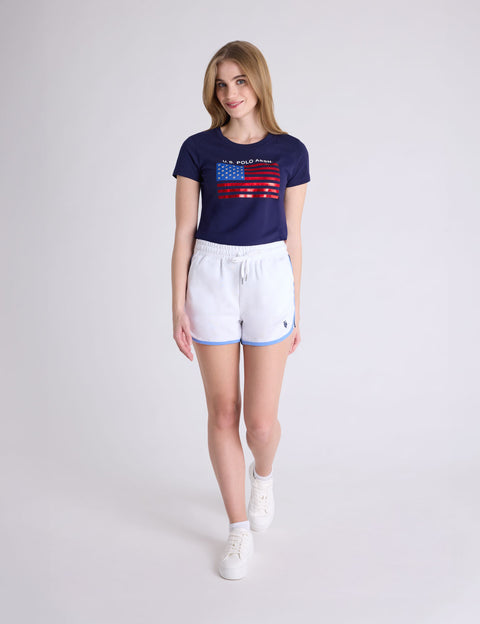 FOIL FLAG SEMI SCOOP T-SHIRT - U.S. Polo Assn.
