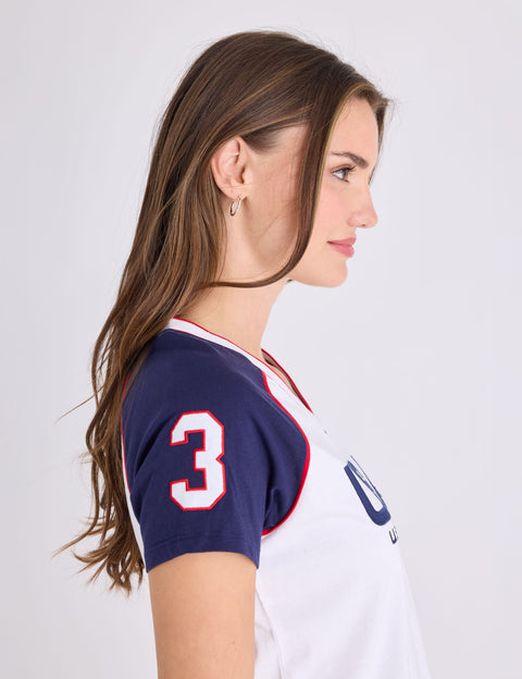 USA RAGLAN SLEEVE V-NECK T-SHIRT - U.S. Polo Assn.