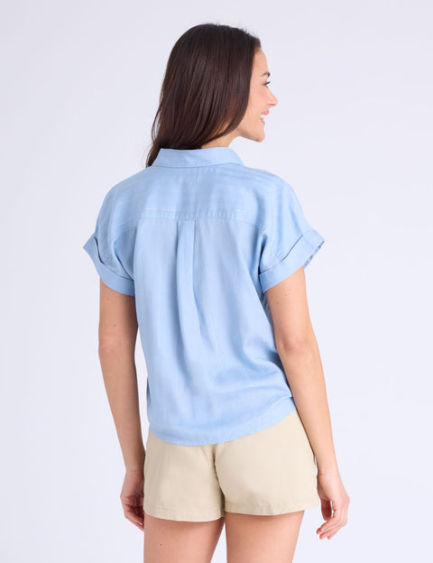 TIE FRONT LUREX STRIPE DOLMAN SHIRT - U.S. Polo Assn.
