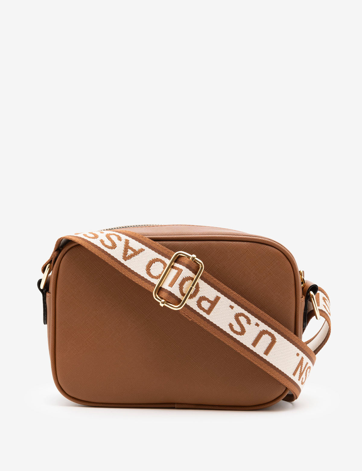 U.S. Polo Assn. Womens Mansion Double Zip Crossbody Bag Off White