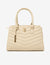 QUILTED V SATCHEL WITH CROSSBODY STRAP