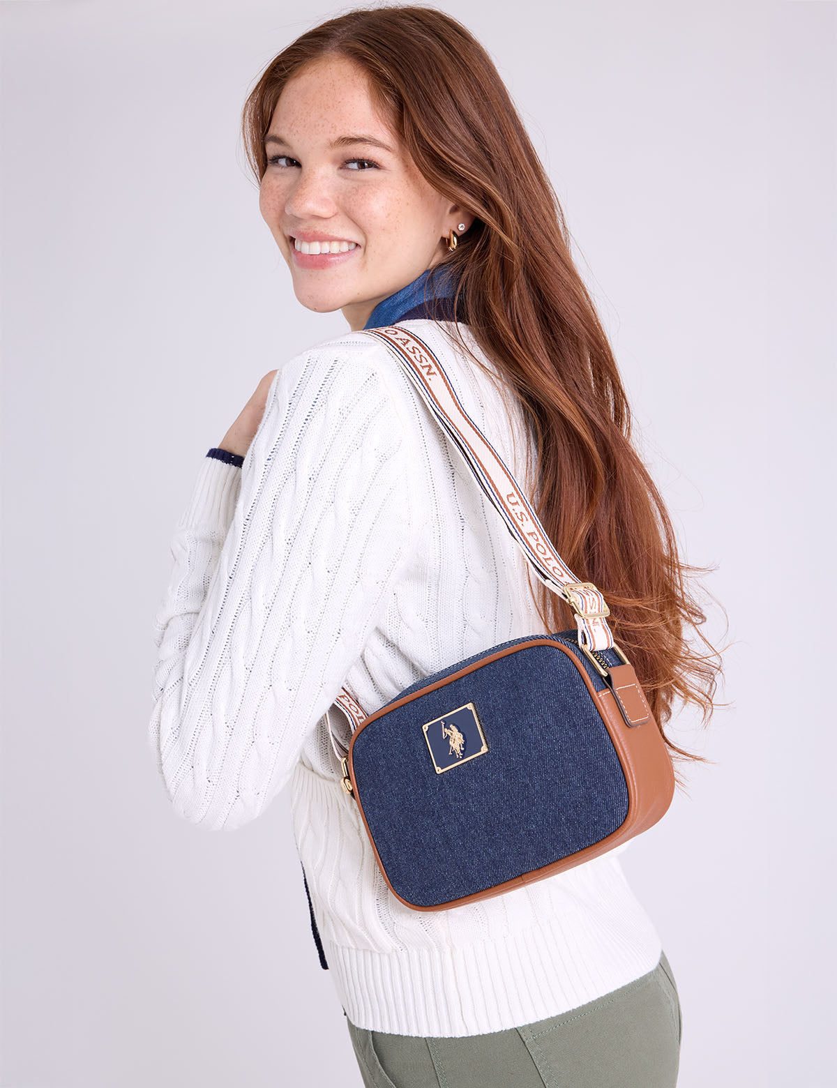 【美品】クラシカルデニムクロスボディーショルダーバッグS♡ユーエスポロアッスン♡ DARK DENIM CROSSBODY BAG– U.S. Polo Assn.