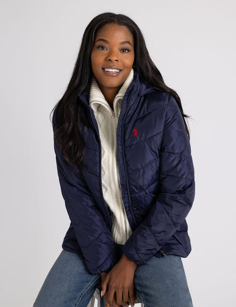 CHEVRON HOODED JACKET - U.S. Polo Assn.