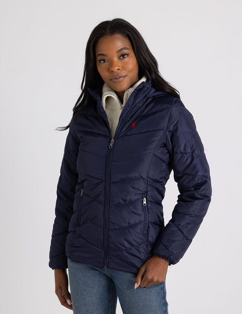 CHEVRON HOODED JACKET - U.S. Polo Assn.