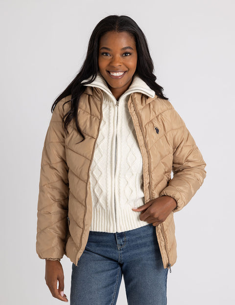 CHEVRON HOODED JACKET - U.S. Polo Assn.