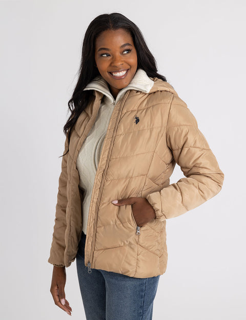 CHEVRON HOODED JACKET - U.S. Polo Assn.