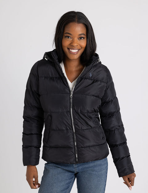 COZY HOODED CONTRAST PUFFER JACKET - U.S. Polo Assn.