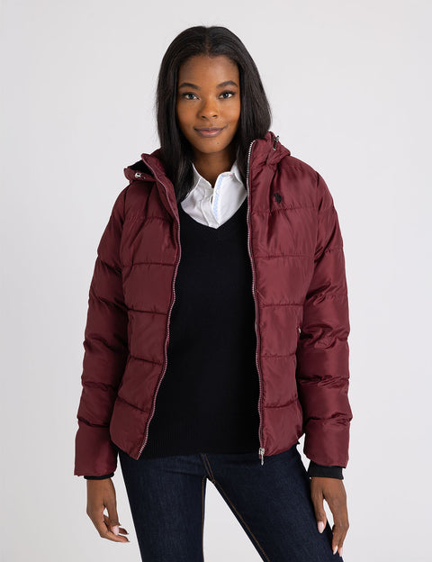 COZY HOODED CONTRAST PUFFER JACKET - U.S. Polo Assn.