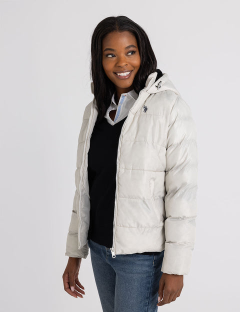 COZY HOODED CONTRAST PUFFER JACKET - U.S. Polo Assn.