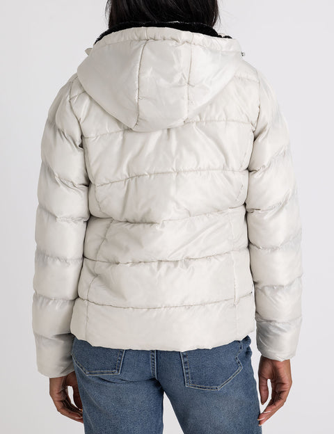 COZY HOODED CONTRAST PUFFER JACKET - U.S. Polo Assn.