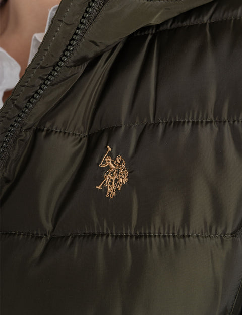 HOODED PUFFER COAT WITH SLASH POCKETS - U.S. Polo Assn.