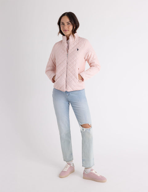 QUILTED SIDE KNIT MOTO JACKET - U.S. Polo Assn.