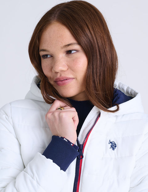 QUILTED SKI JACKET WITH HOOD - U.S. Polo Assn.