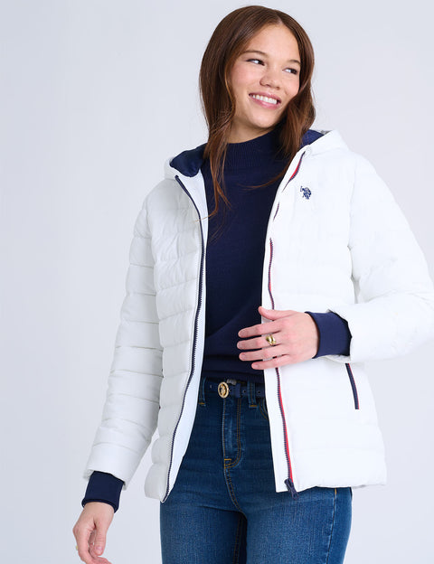 QUILTED SKI JACKET WITH HOOD - U.S. Polo Assn.