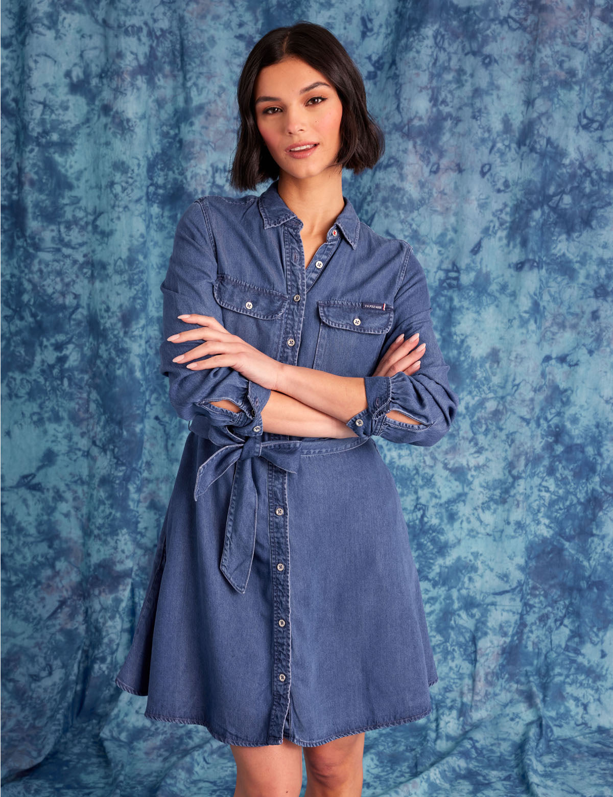 FIT AND FLARE TENCEL DRESS– U.S. Polo Assn