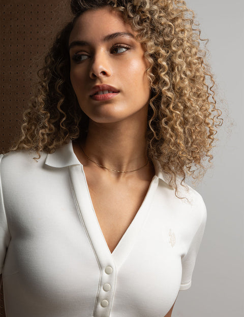 WHITE LABEL SCUBA SNAP PLACKET POLO DRESS - U.S. Polo Assn.