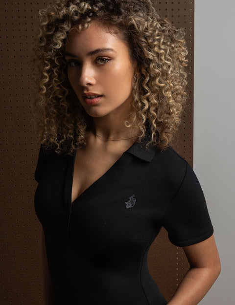 WHITE LABEL SCUBA SNAP PLACKET POLO DRESS - U.S. Polo Assn.