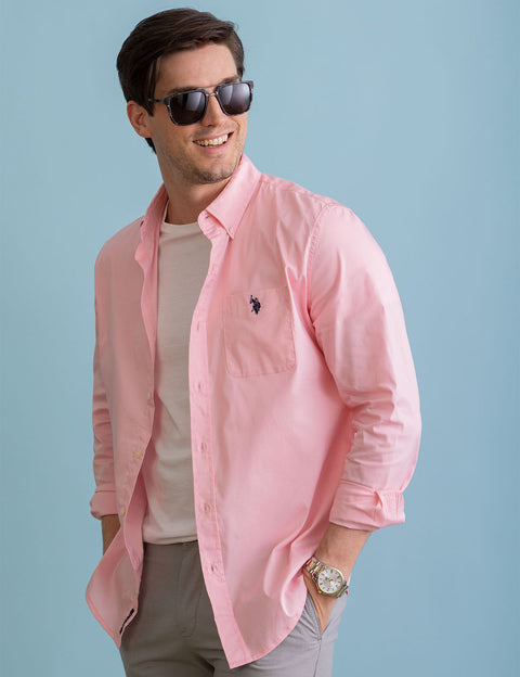 SOLID STRETCH POPLIN LONG SLEEVE SHIRT - U.S. Polo Assn.
