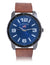 MEN'S BLUE FACE AND BROWN STRAP ANALOG WATCH - U.S. Polo Assn.
