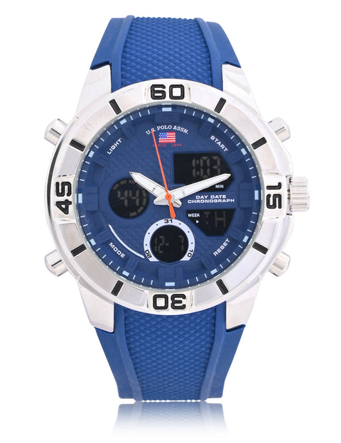 MEN'S BLUE STRAP ANA DIGI WATCH - U.S. Polo Assn.