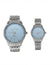 HIS AND HERS SILVER LINK WATCH SET