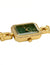LADIES SQUARE GOLD WATCH WITH GREEN FACE