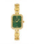 LADIES SQUARE GOLD WATCH WITH GREEN FACE
