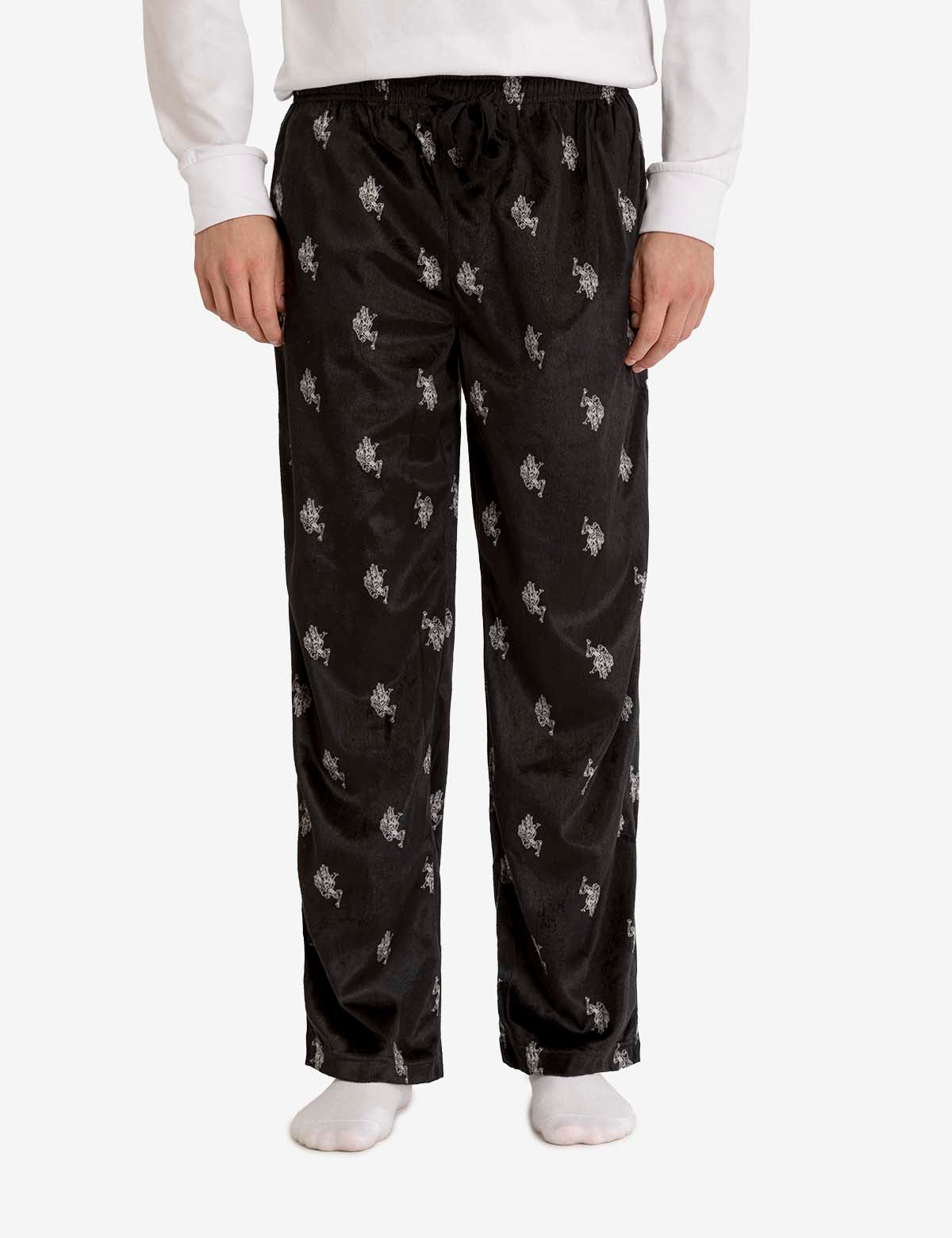 U.S. POLO ASSN. - FLEECE TROUSERS 115 66331 52088 188 Granatowy