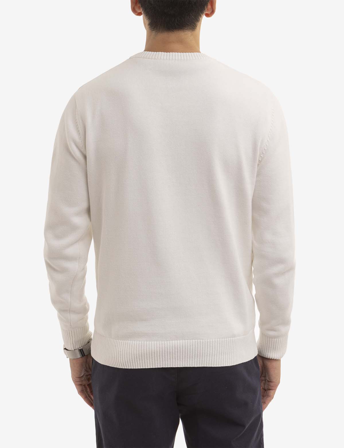 STRIPE POLO SWEATER (LIGHT BEIGE)