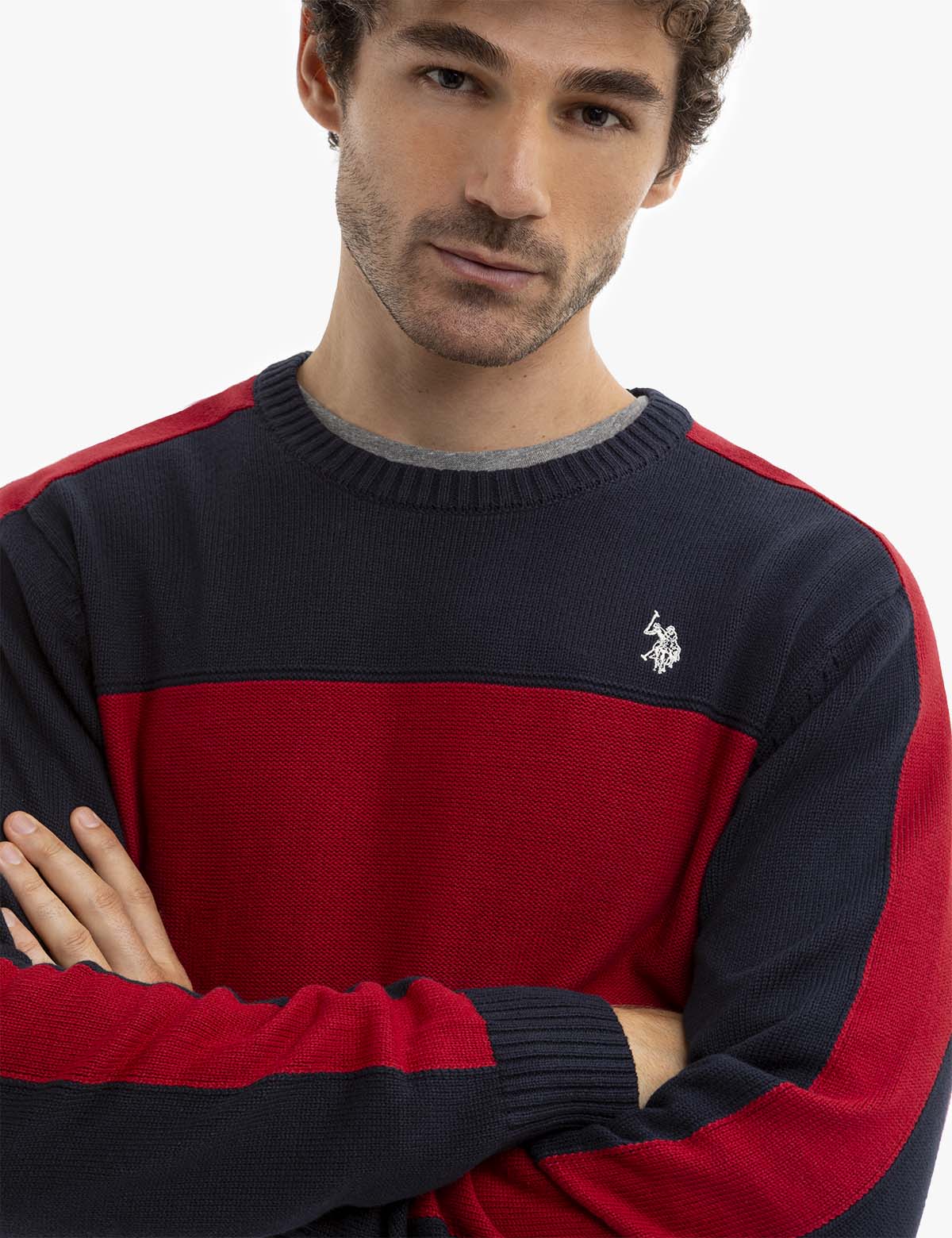 Women Knit Colorblock Crew Neck Drop Sweater