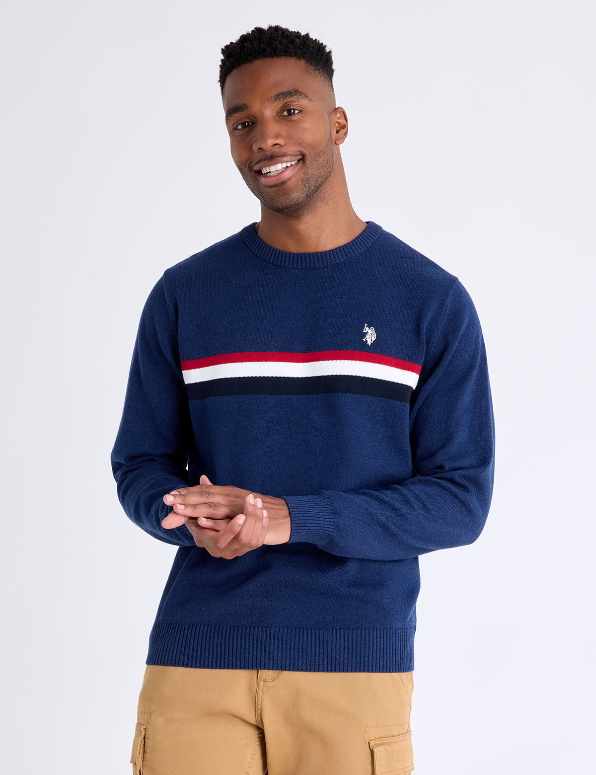 SIGNATURE STRIPE CREW NECK SWEATER– U.S. Polo Assn.