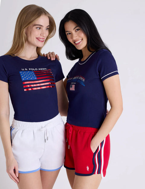 FOIL FLAG SEMI SCOOP T-SHIRT - U.S. Polo Assn.