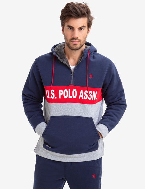 COLORBLOCK FAUX SHEARLING LINED U.S. POLO ASSN. HOODIE - U.S. Polo Assn.