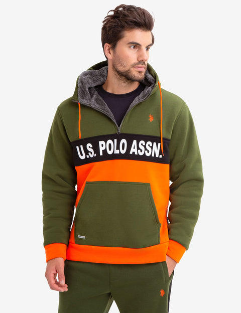 COLORBLOCK FAUX SHEARLING LINED U.S. POLO ASSN. HOODIE - U.S. Polo Assn.