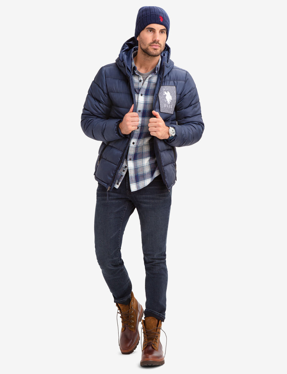 USPA FELT PATCH PUFFER COAT– U.S. Polo Assn.
