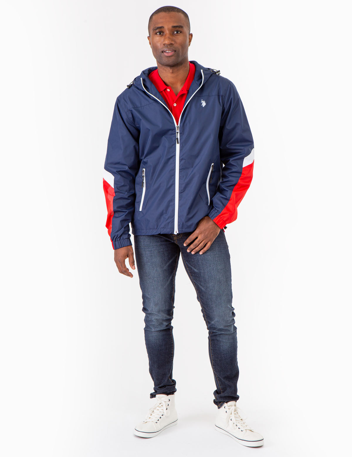 Polo Collar Color-blocking Jacket