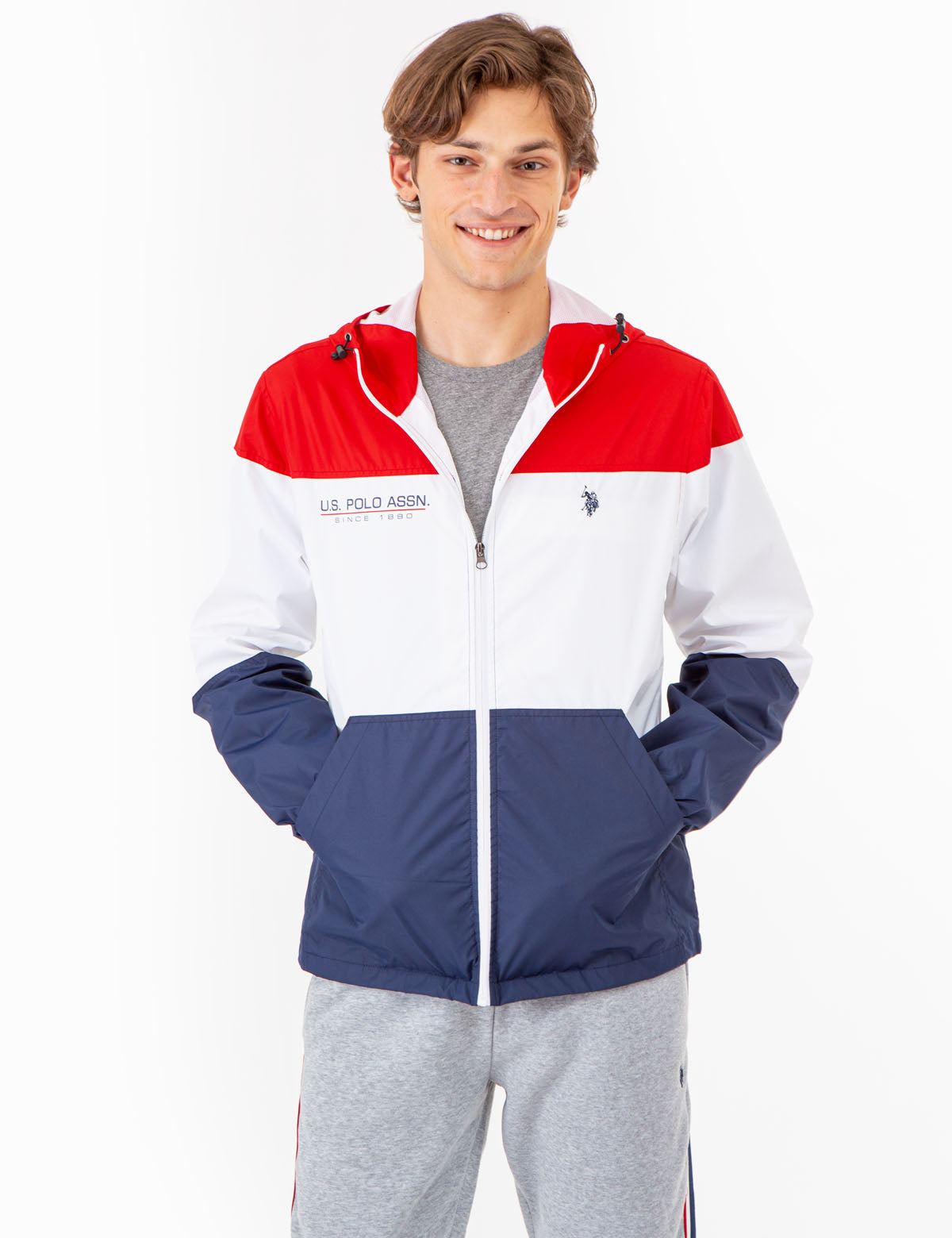 COLOBLOCK USPA LOGO HOODED JACKET– U.S. Polo Assn.