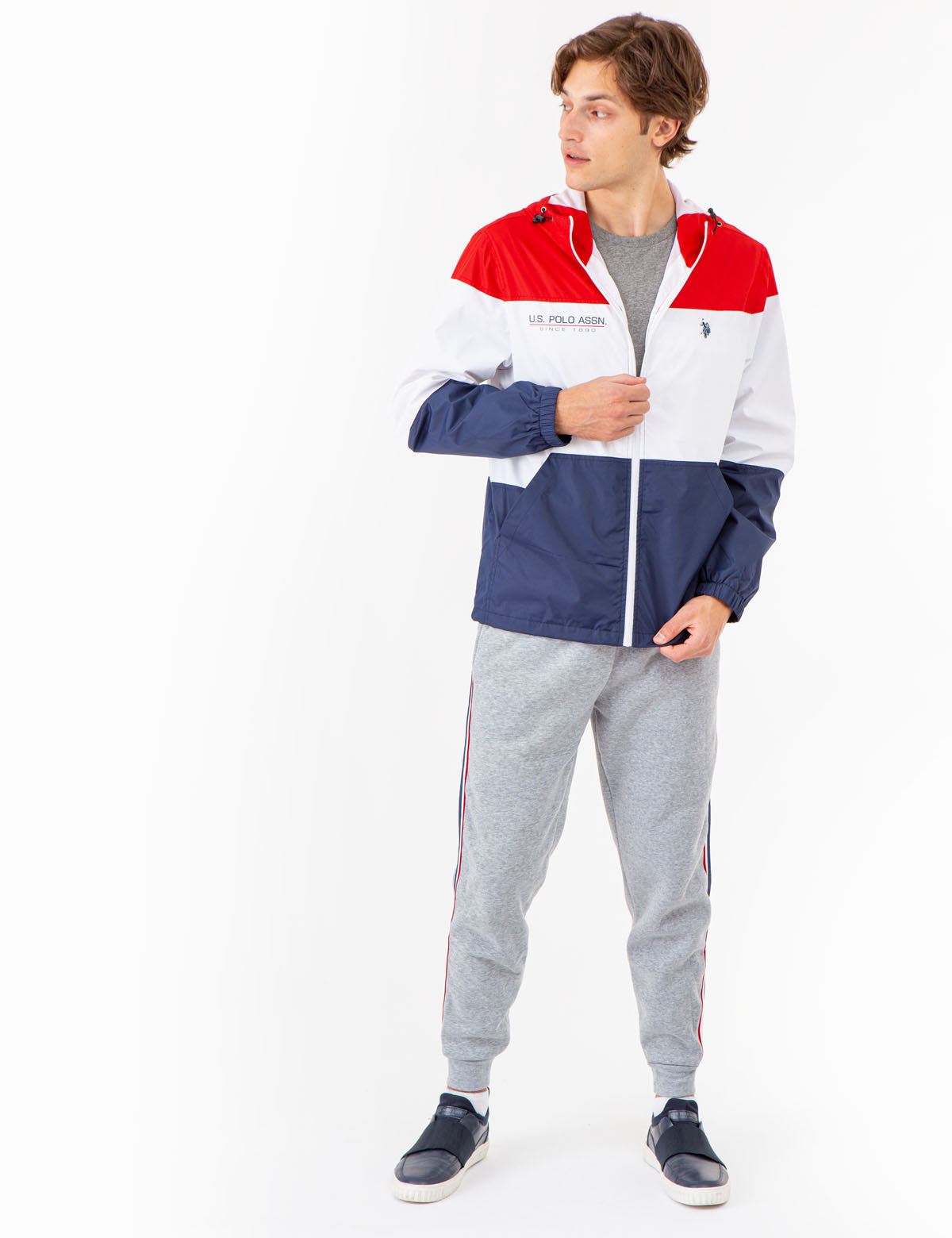 COLOBLOCK USPA LOGO HOODED JACKET– U.S. Polo Assn.