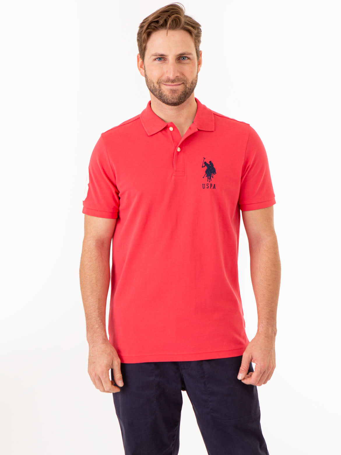 Camisa U.S. Polo Assn Masculina Tricoline Regular Classic Red Icon