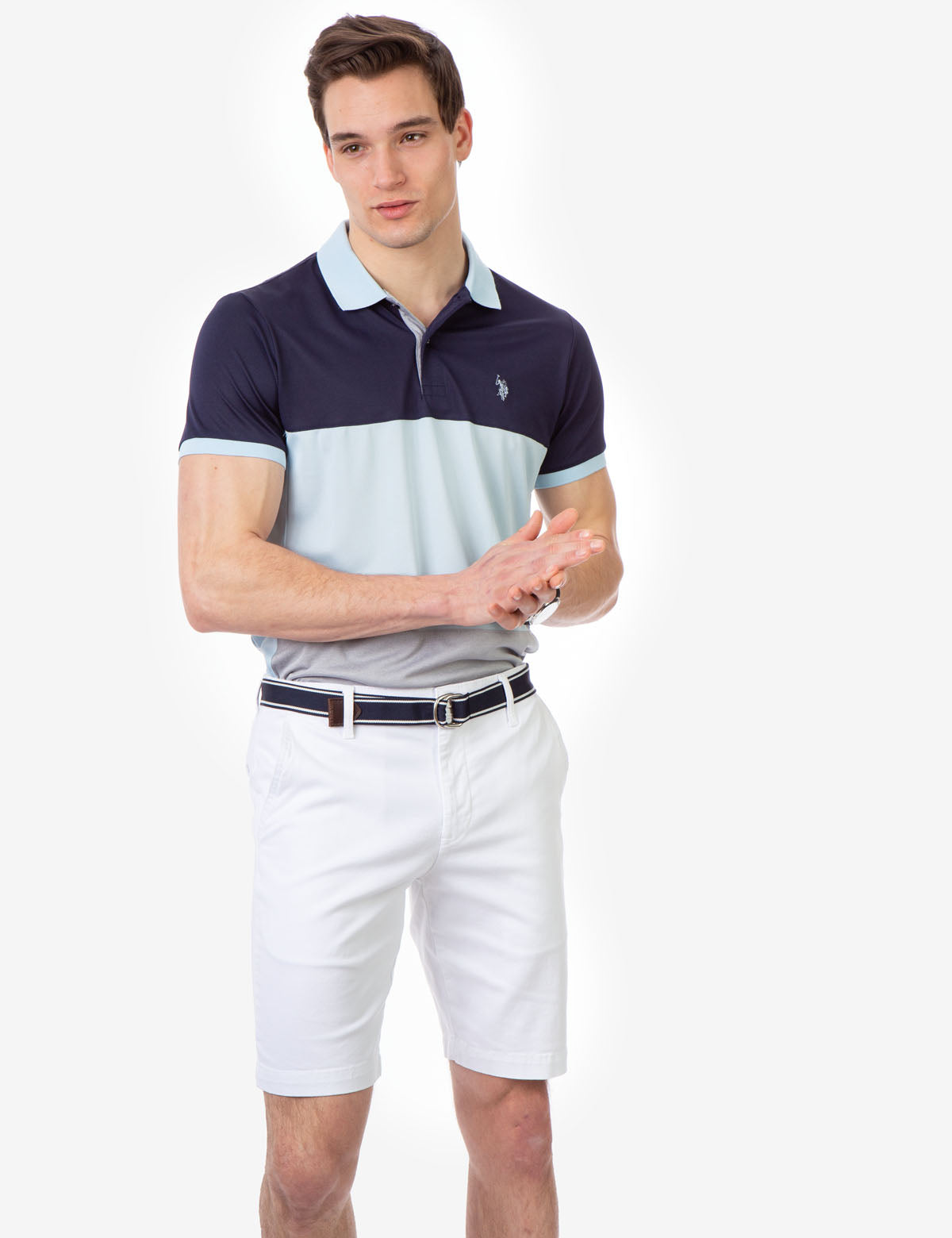 COLORBLOCK PIQUE GOLF SHIRT