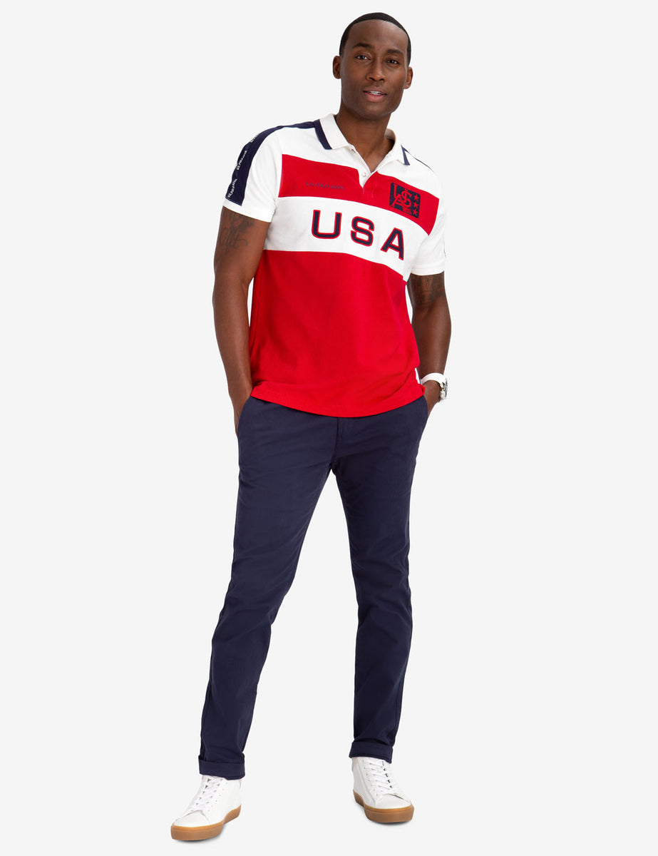 USPA FELT PATCH COLORBLOCK POLO SHIRT– U.S. Polo Assn.