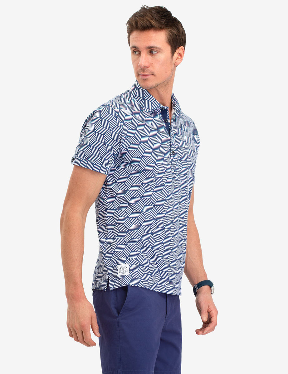 BLACK MALLET GEOMETRIC PRINT POLO SHIRT– U.S. Polo Assn.