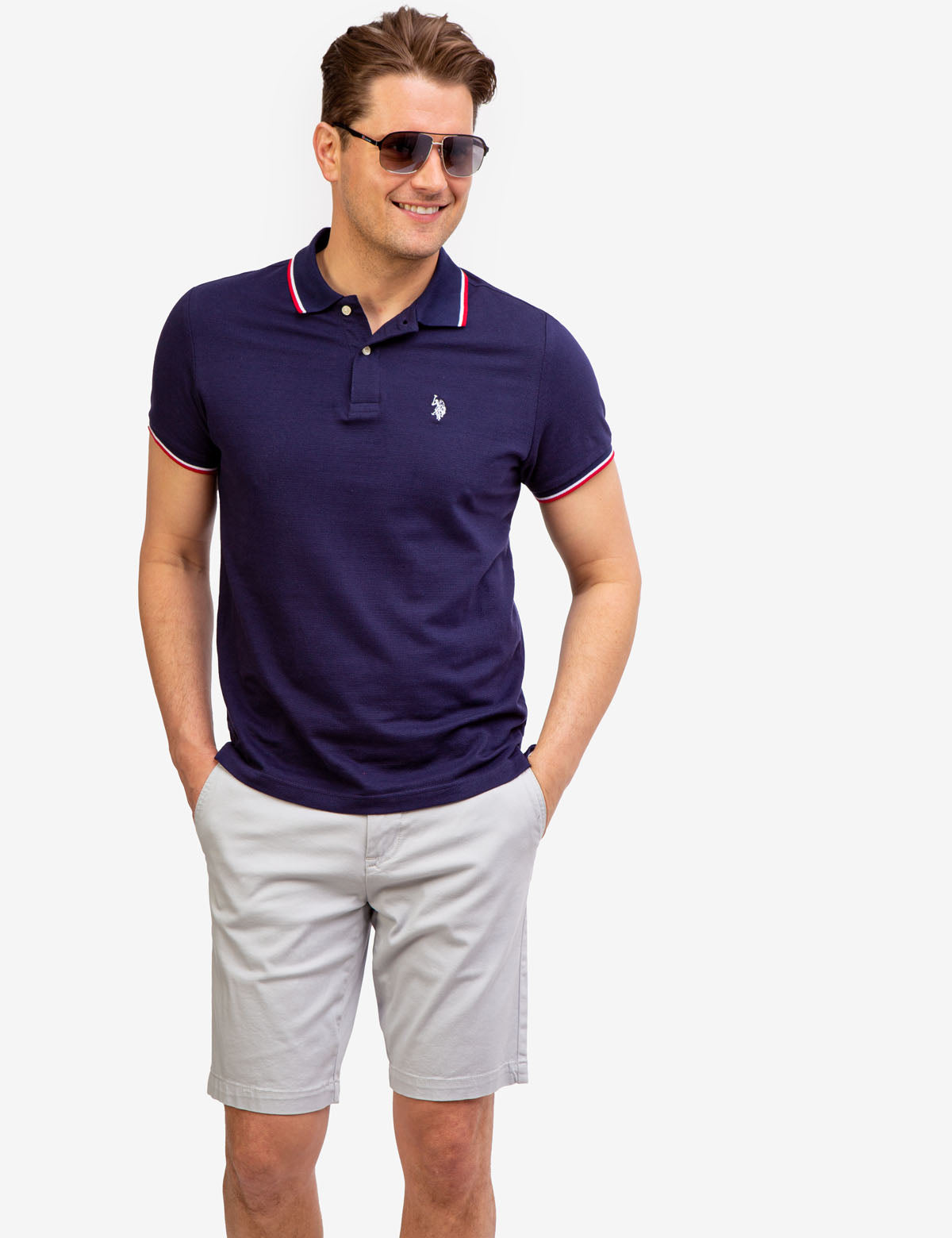 Men's Ottoman Rib Knit Matt Black Polo