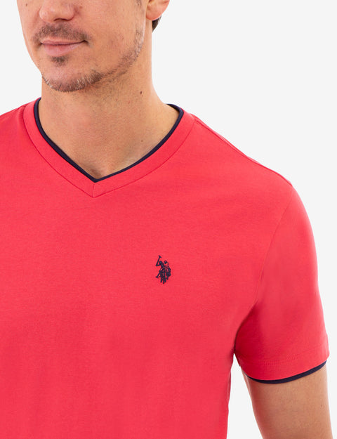 DOUBLE V-NECK T-SHIRT - U.S. Polo Assn.