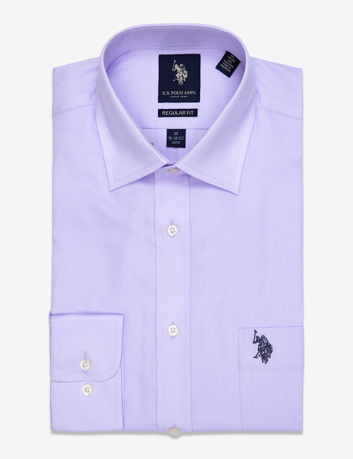 SOLID HERRINGBONE DRESS SHIRT– U.S. Polo Assn