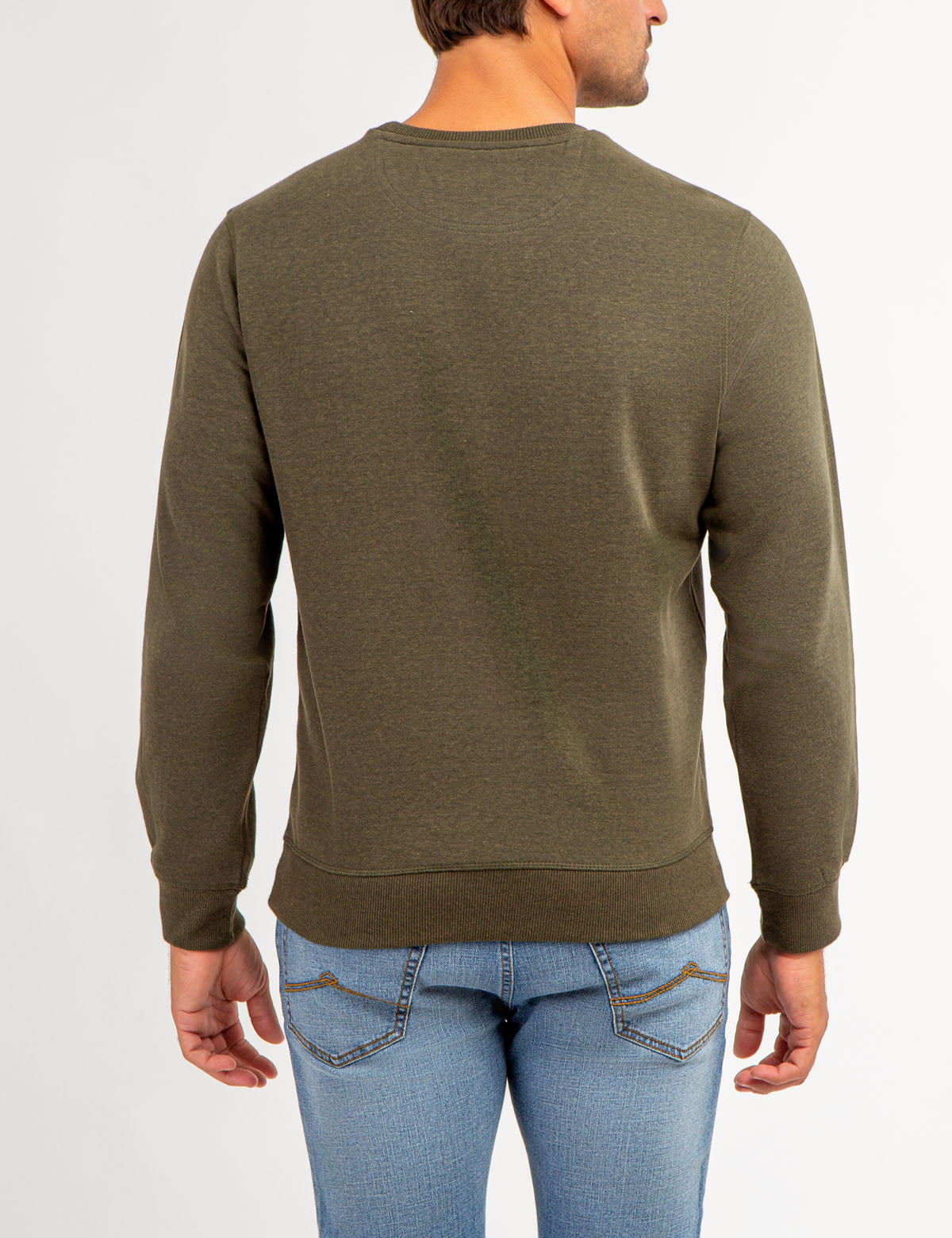 Orange Solid Classic Crewneck Pullover Sweatshirt