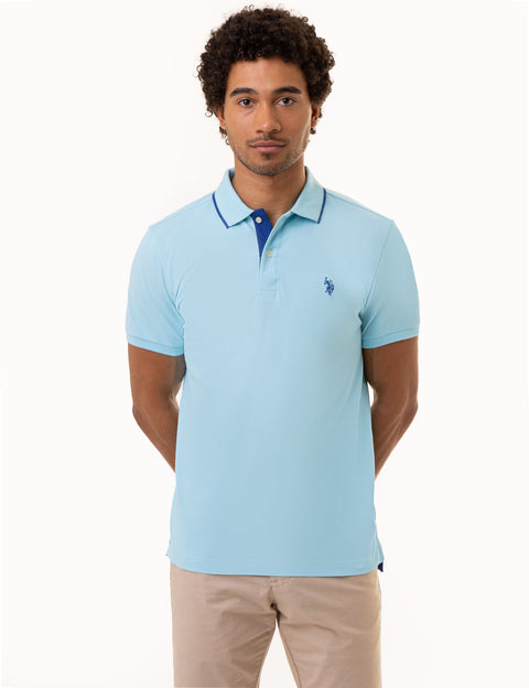 SLIM FIT STRETCH PIQUE SOLID POLO SHIRT - U.S. Polo Assn.